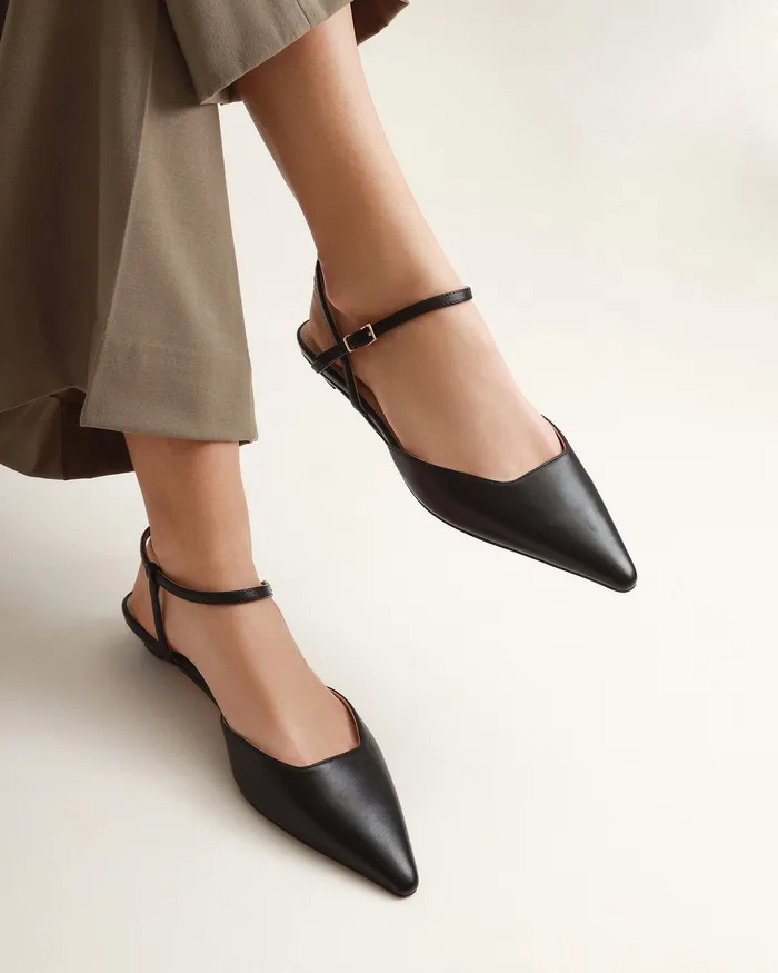 jomercer DRESS Women Virginie dress flats black leather jomercer DRESS Women Virginie dress flats black leather