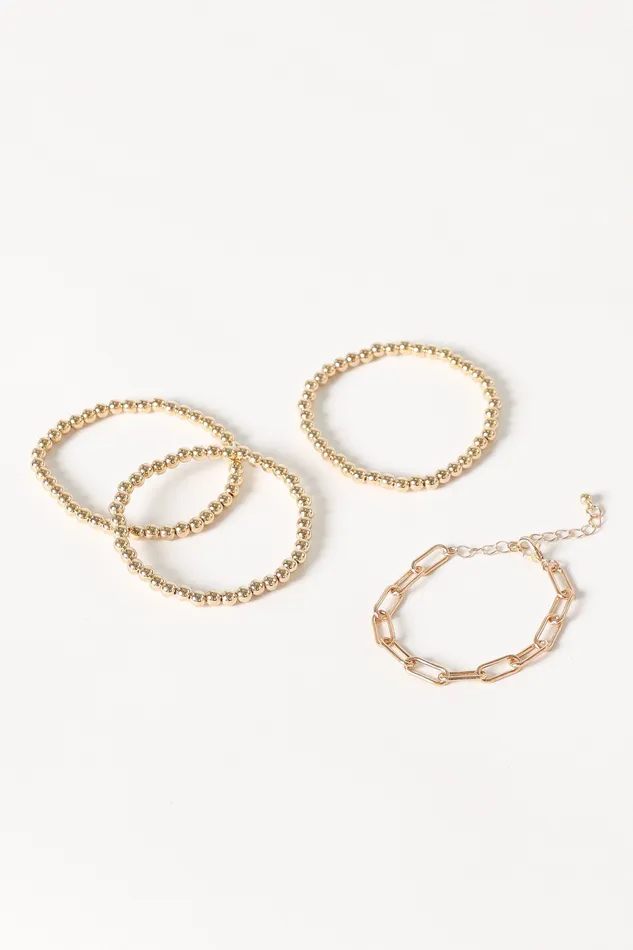 Kaleigh Stacked Bracelets 8211 Gold Gold Women Bracelets petalandpup
