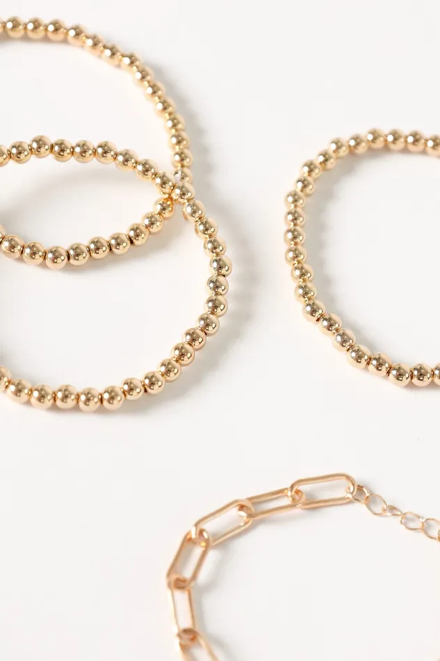 Kaleigh Stacked Bracelets 8211 Gold Gold Women Bracelets petalandpup