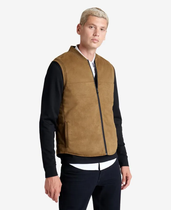 Kenneth Cole Jackets and Outerwear Men Reversible Vest Beige