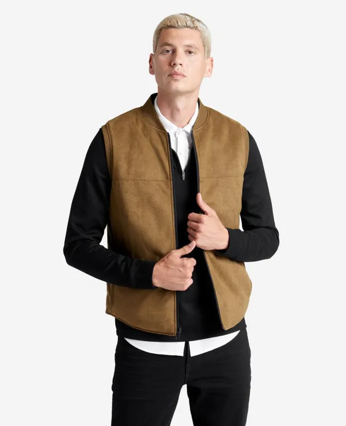 Kenneth Cole Jackets and Outerwear Men Reversible Vest Beige