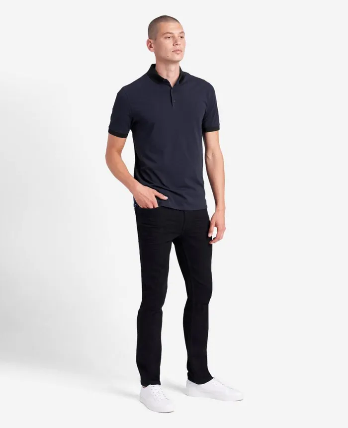 Kenneth Cole Polos and TShirts Men Colorblock Collar Solid Short Sleeve Polo Blue Kenneth Cole Polos and TShirts Men Colorblock Collar Solid Short Sleeve Polo Blue