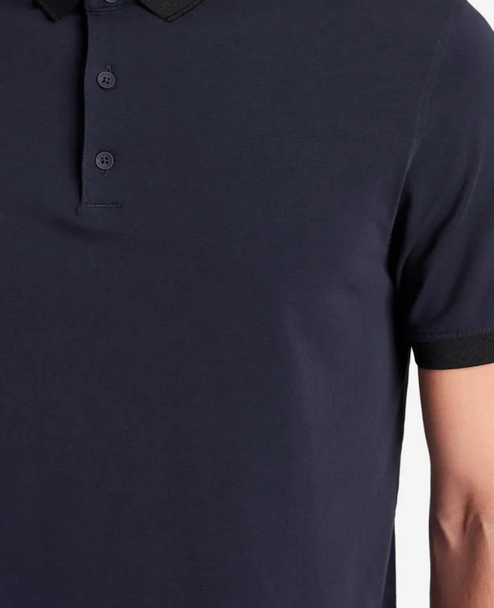 Kenneth Cole Polos and TShirts Men Colorblock Collar Solid Short Sleeve Polo Blue Kenneth Cole Polos and TShirts Men Colorblock Collar Solid Short Sleeve Polo Blue