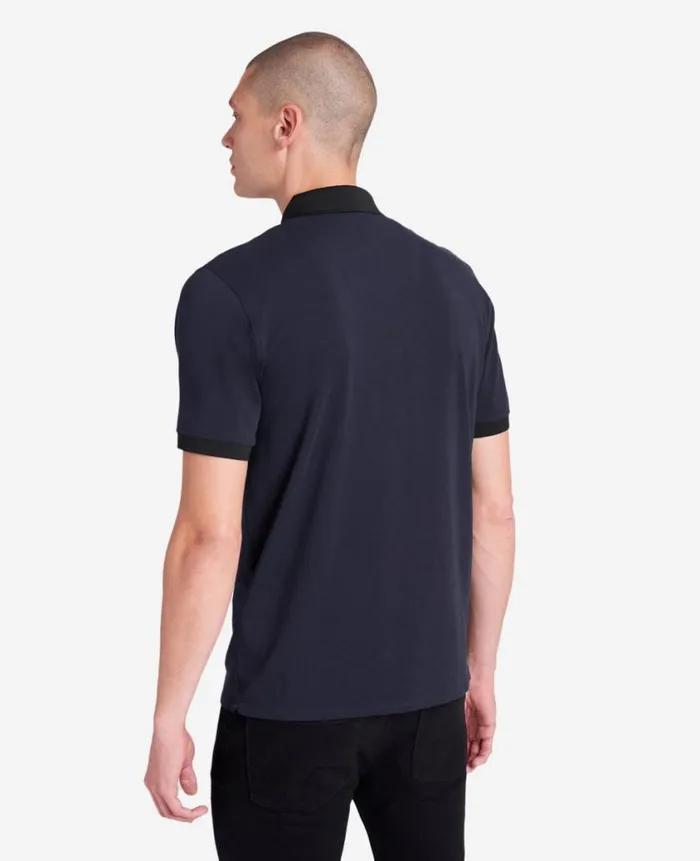 Kenneth Cole Polos and TShirts Men Colorblock Collar Solid Short Sleeve Polo Blue Kenneth Cole Polos and TShirts Men Colorblock Collar Solid Short Sleeve Polo Blue