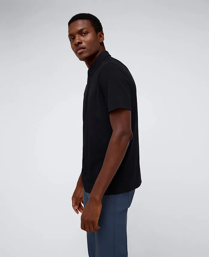 Kenneth Cole Polos and TShirts Men Performance Button Polo Black Kenneth Cole Polos and TShirts Men Performance Button Polo Black
