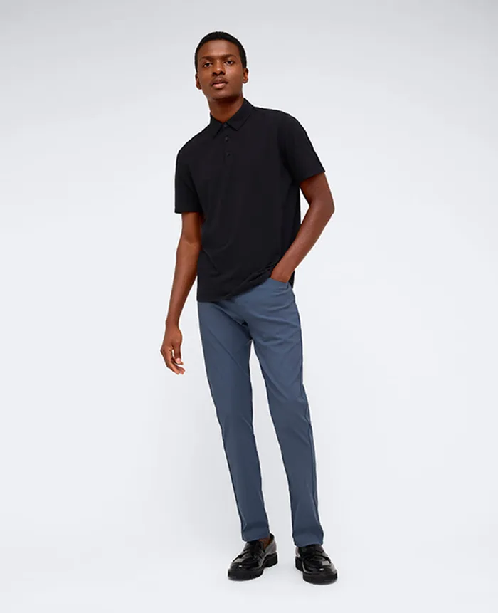 Kenneth Cole Polos and TShirts Men Performance Button Polo Black Kenneth Cole Polos and TShirts Men Performance Button Polo Black