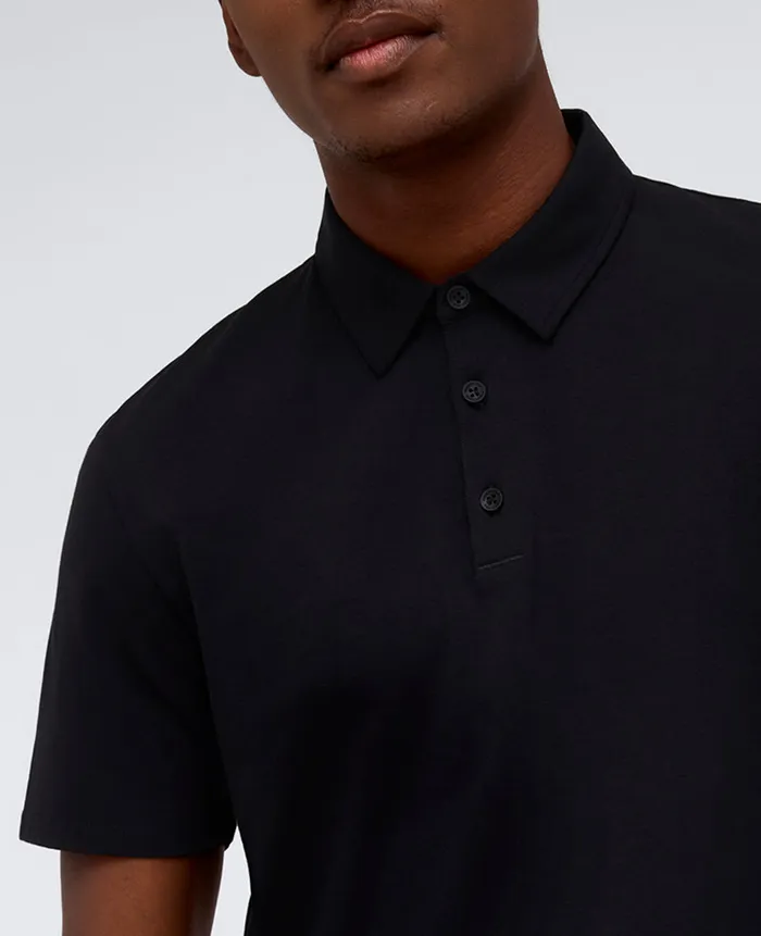 Kenneth Cole Polos and TShirts Men Performance Button Polo Black Kenneth Cole Polos and TShirts Men Performance Button Polo Black