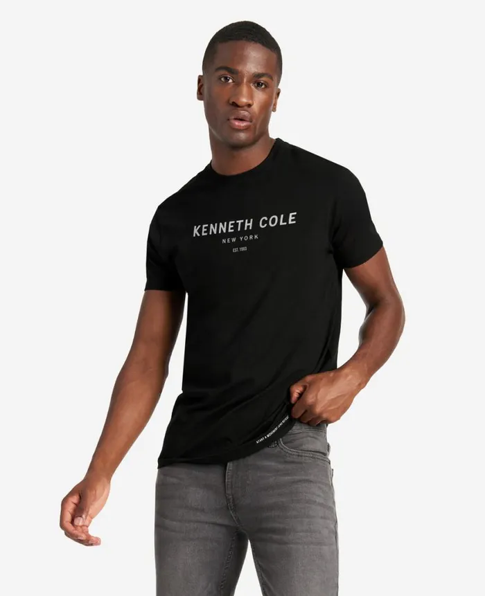 Kenneth Cole Polos and TShirts Men Site Exclusive 1983 Logo TShirt Black