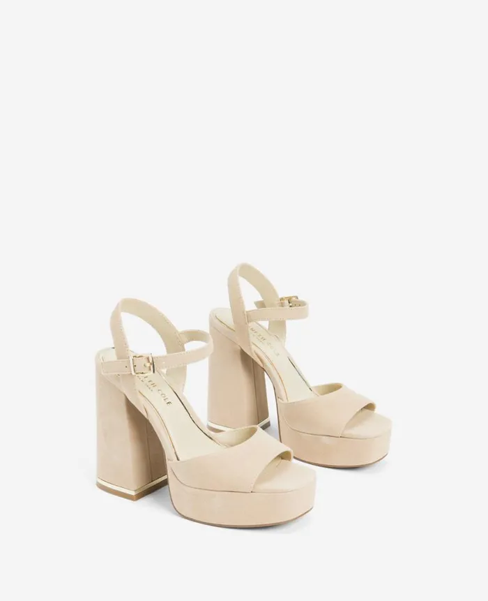 Kenneth Cole Pumps and Heels Women Dolly Ankle Strap Platform Heeled Sandal Tan Kenneth Cole Pumps and Heels Women Dolly Ankle Strap Platform Heeled Sandal Tan