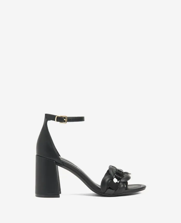 Kenneth Cole Pumps and Heels Women Luisa Woven Heeled Sandal Black