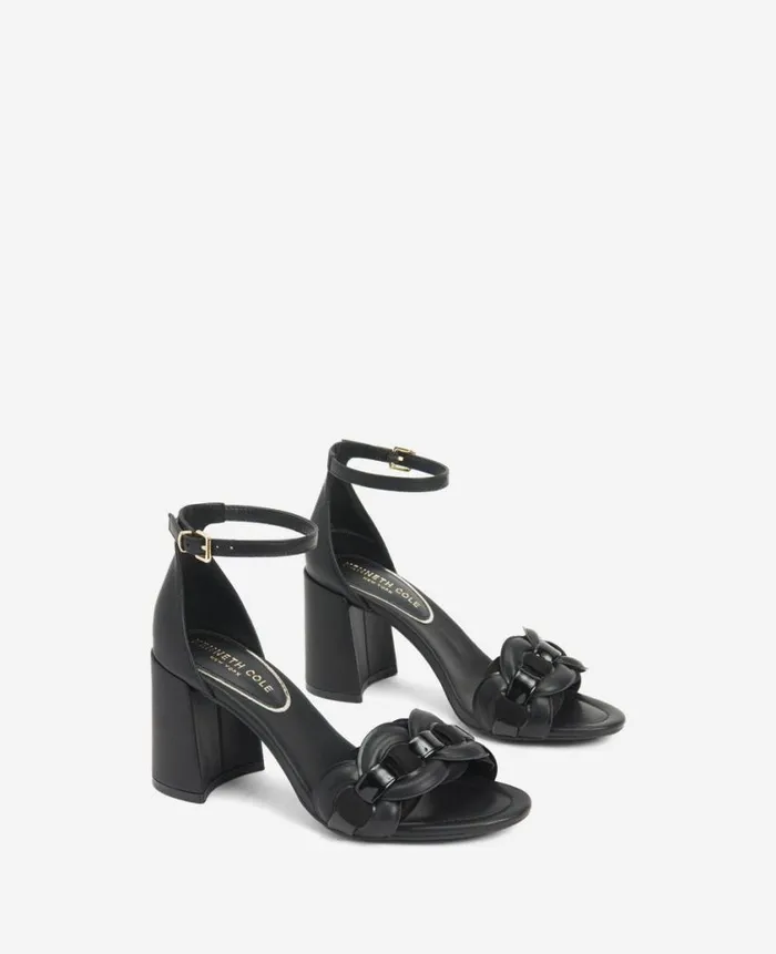 Kenneth Cole Pumps and Heels Women Luisa Woven Heeled Sandal Black Kenneth Cole Pumps and Heels Women Luisa Woven Heeled Sandal Black