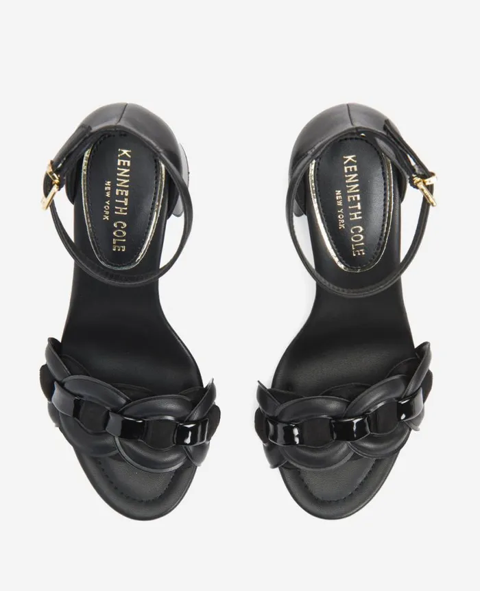 Kenneth Cole Pumps and Heels Women Luisa Woven Heeled Sandal Black Kenneth Cole Pumps and Heels Women Luisa Woven Heeled Sandal Black