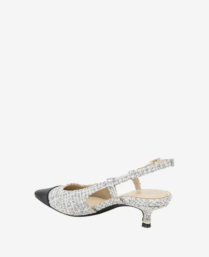 Kenneth Cole Pumps and Heels Women Martha Tweed Cap Toe Slingback Kitten Heel Grey Kenneth Cole Pumps and Heels Women Martha Tweed Cap Toe Slingback Kitten Heel Grey