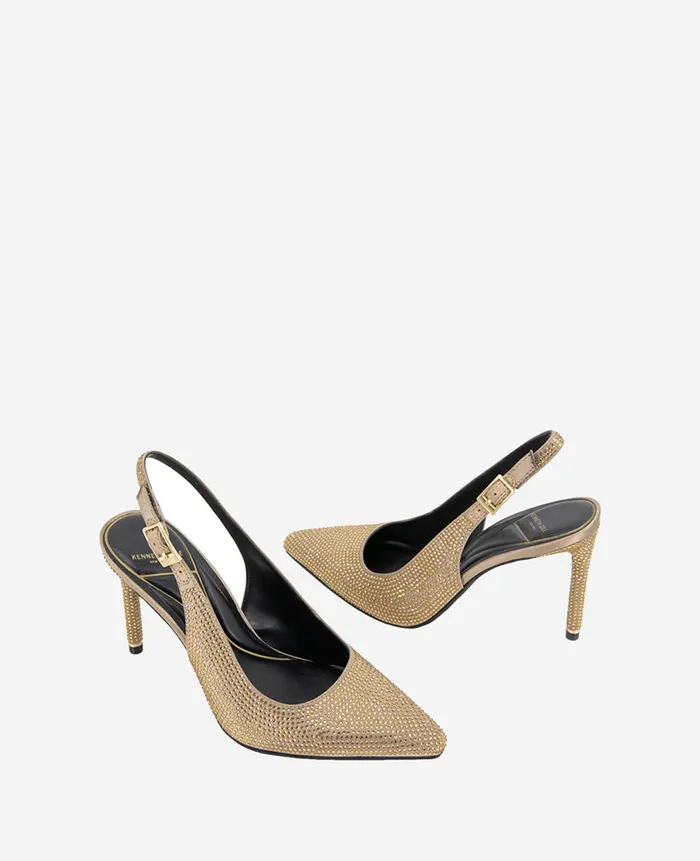 Kenneth Cole Pumps and Heels Women Quinnly Crystal Slingback Heel Grey Kenneth Cole Pumps and Heels Women Quinnly Crystal Slingback Heel Grey