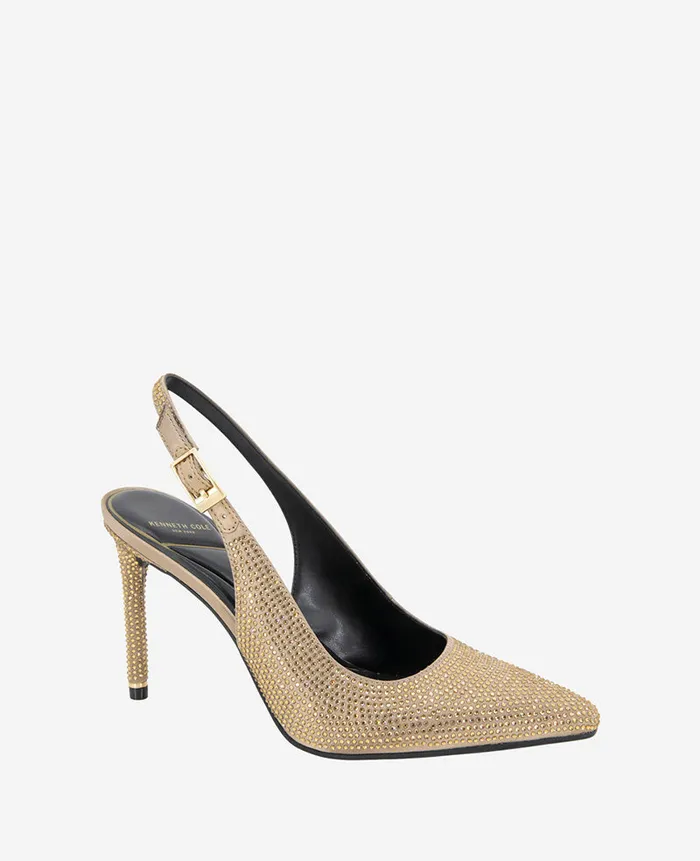 Kenneth Cole Pumps and Heels Women Quinnly Crystal Slingback Heel Grey Kenneth Cole Pumps and Heels Women Quinnly Crystal Slingback Heel Grey