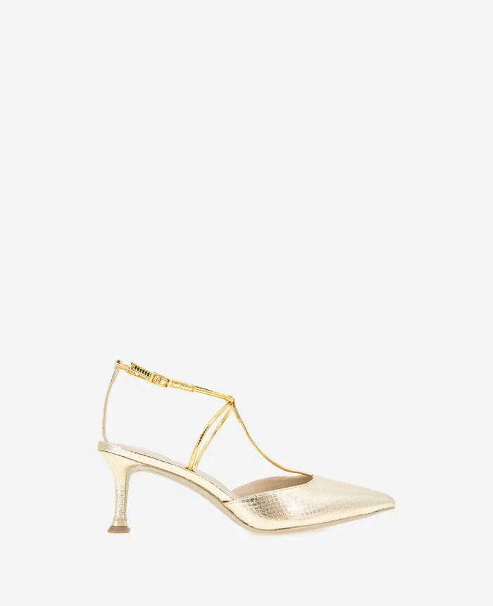 Kenneth Cole Pumps and Heels Women Umi TStrap Metallic Heel Metallic