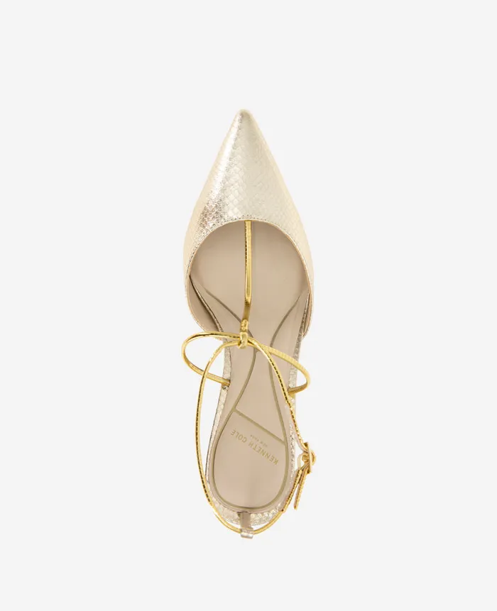 Kenneth Cole Pumps and Heels Women Umi TStrap Metallic Heel Metallic Kenneth Cole Pumps and Heels Women Umi TStrap Metallic Heel Metallic