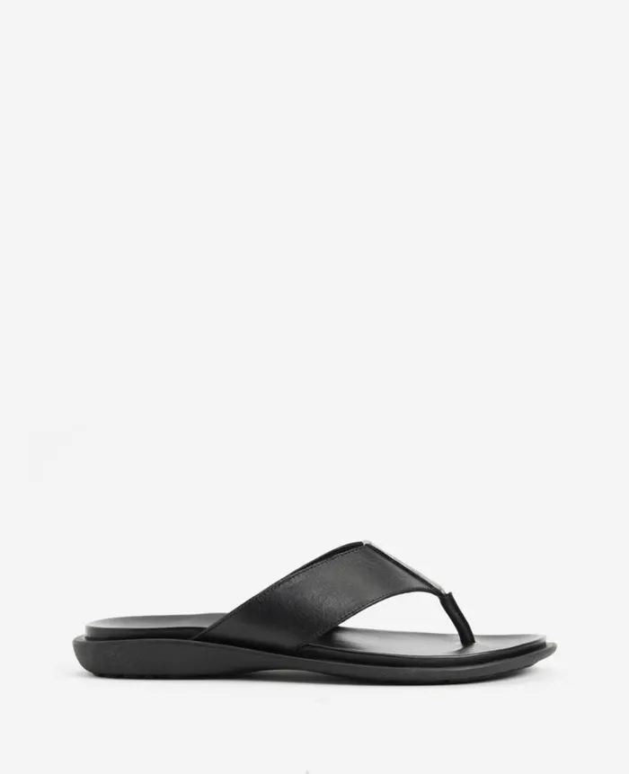 Kenneth Cole Sandals Men Sand Leather Thong Sandal Black