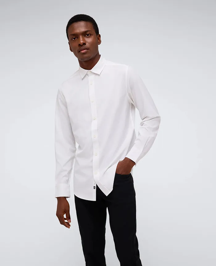 Kenneth Cole Shirts Men Performance Slim Fit Button Down Shirt White