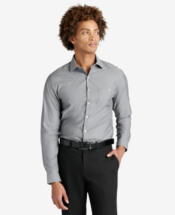 Kenneth Cole Shirts Men Slim Fit Kenneth Cole New York Stretch Collar Solid Dress Shirt Blue