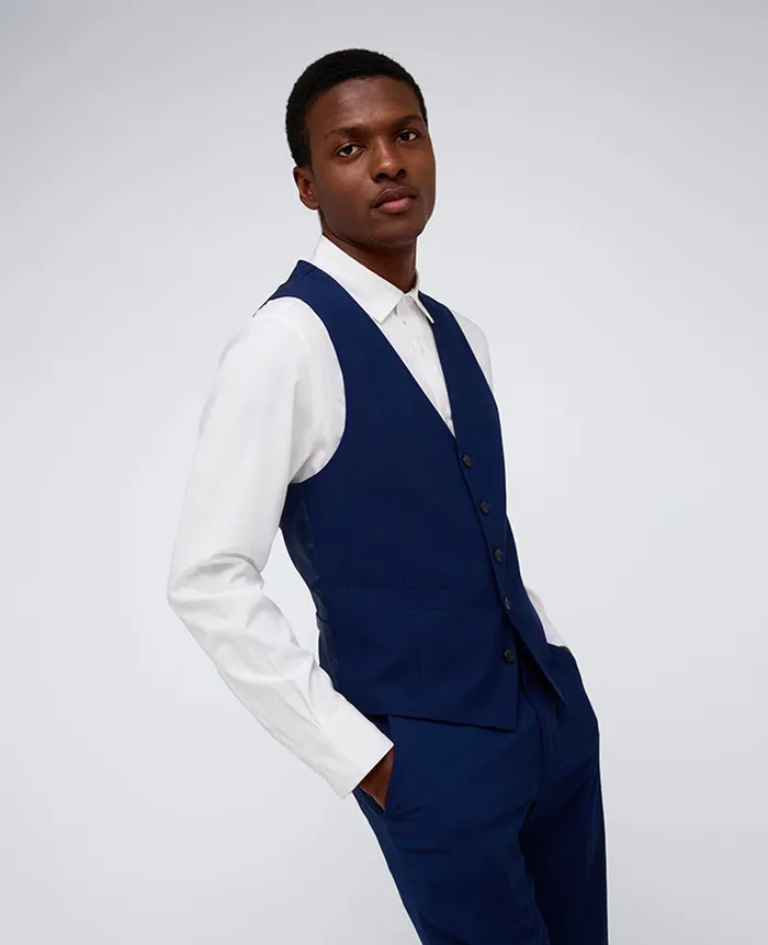 Kenneth Cole Suits and Suit Separates Men Ready Flex SlimFit Suit Separate Vest Blue