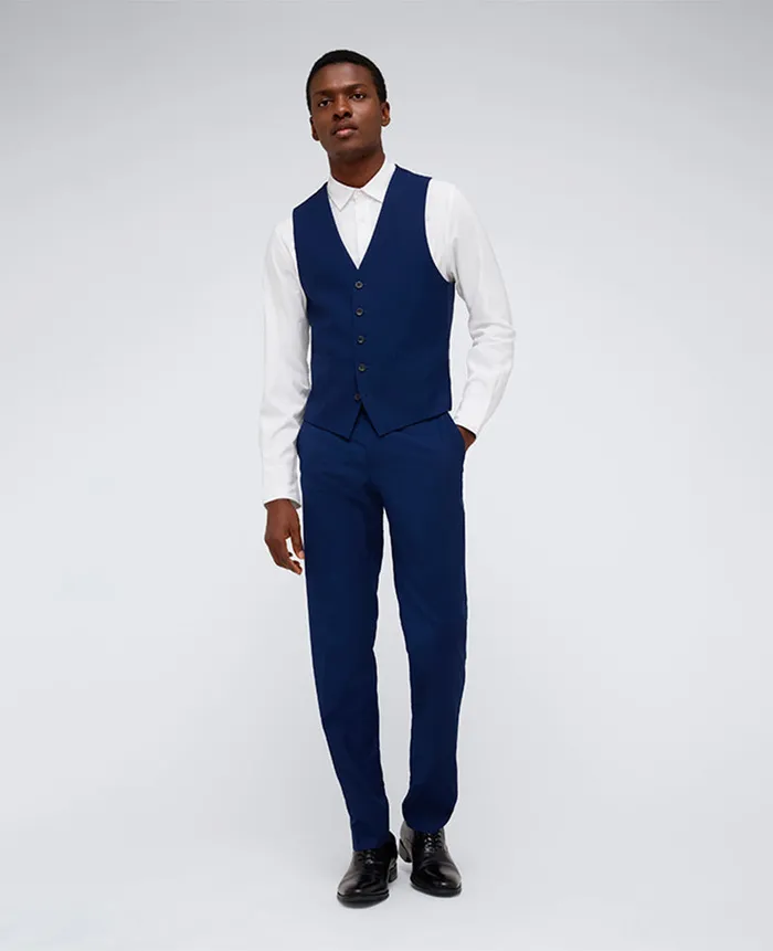 Kenneth Cole Suits and Suit Separates Men Ready Flex SlimFit Suit Separate Vest Blue