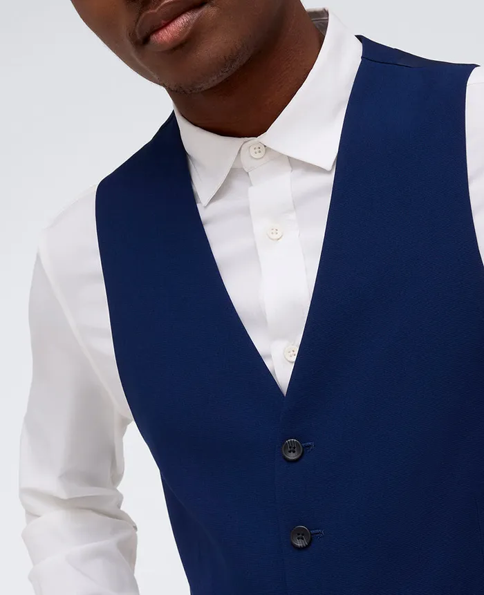 Kenneth Cole Suits and Suit Separates Men Ready Flex SlimFit Suit Separate Vest Blue