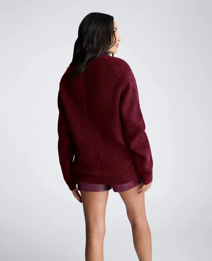 Kenneth Cole Sweaters Women Oversized Crew Neck Sweater Red