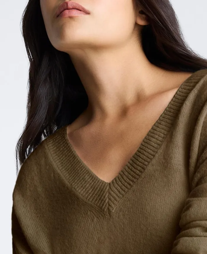 Kenneth Cole Sweaters Women Oversized VNeck Sweater Taupe