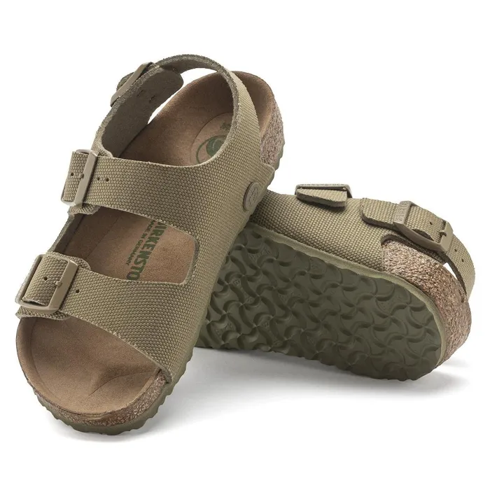 Kids Birkenstock TwoStrap Milano Vegan Faded Khaki