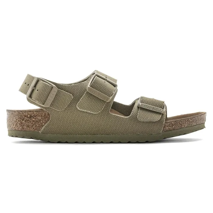 Kids Birkenstock TwoStrap Milano Vegan Faded Khaki