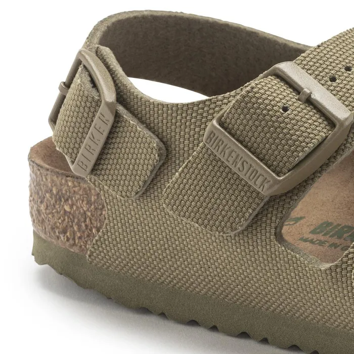 Kids Birkenstock TwoStrap Milano Vegan Faded Khaki