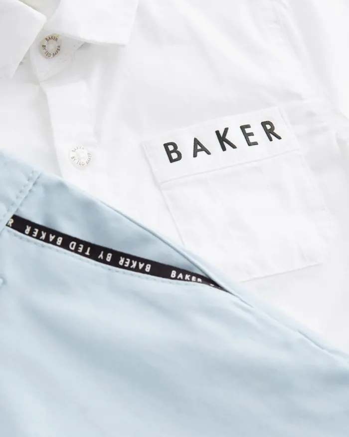 Kids HARALAM 8211 Branded Shirt Trousers And Braces Set Blue Ted Baker Baby Kids HARALAM 8211 Branded Shirt Trousers And Braces Set Blue Ted Baker Baby
