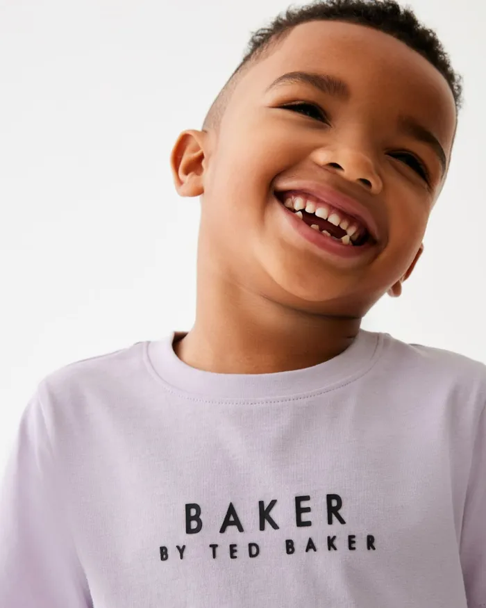 Kids SLOANN 8211 Branded Cotton TShirt And Shorts Set Purple Ted Baker Sets and Outfits