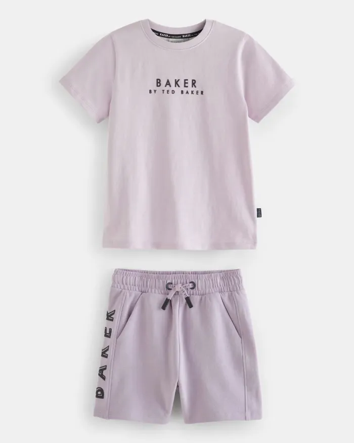 Kids SLOANN 8211 Branded Cotton TShirt And Shorts Set Purple Ted Baker Sets and Outfits Kids SLOANN 8211 Branded Cotton TShirt And Shorts Set Purple Ted Baker Sets and Outfits