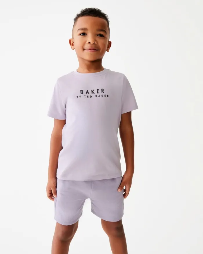 Kids SLOANN 8211 Branded Cotton TShirt And Shorts Set Purple Ted Baker Sets and Outfits Kids SLOANN 8211 Branded Cotton TShirt And Shorts Set Purple Ted Baker Sets and Outfits