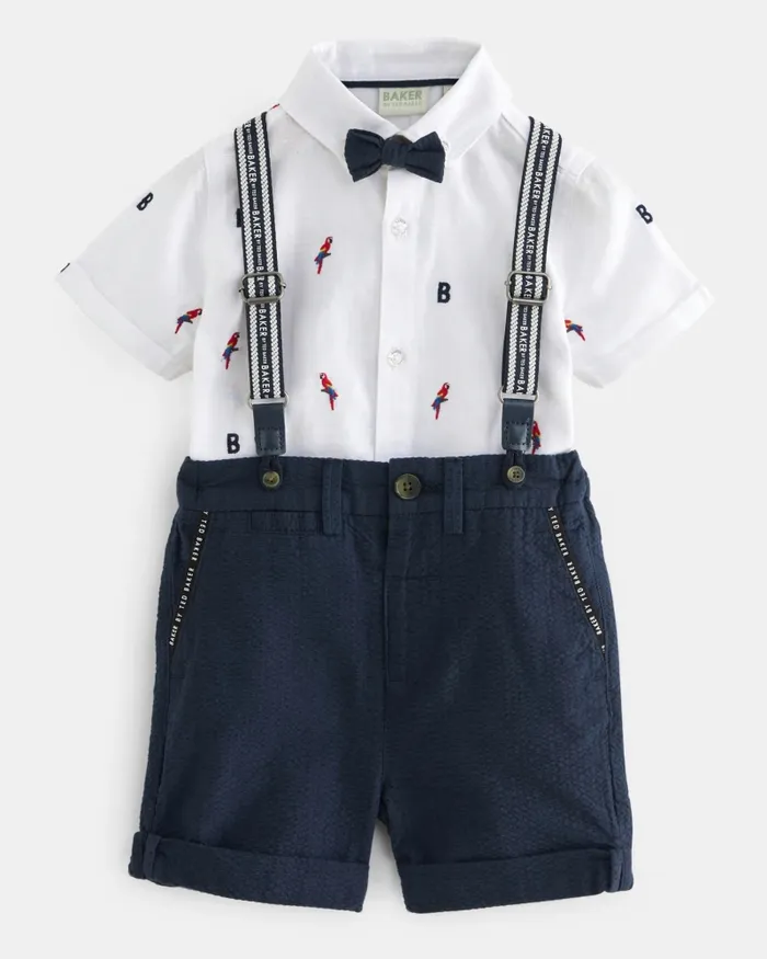 Kids STENWAY 8211 Shirt Shorts Braces And Bow Tie Set Multicoloured Ted Baker Baby Kids STENWAY 8211 Shirt Shorts Braces And Bow Tie Set Multicoloured Ted Baker Baby
