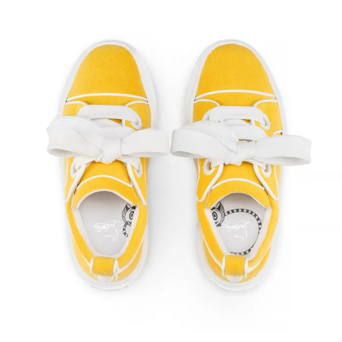 Kids Toy Toy Sneakers 8211 Sponge Cotton And Patent Calf Leather 8211 Pollen Christian Louboutin Sneakers