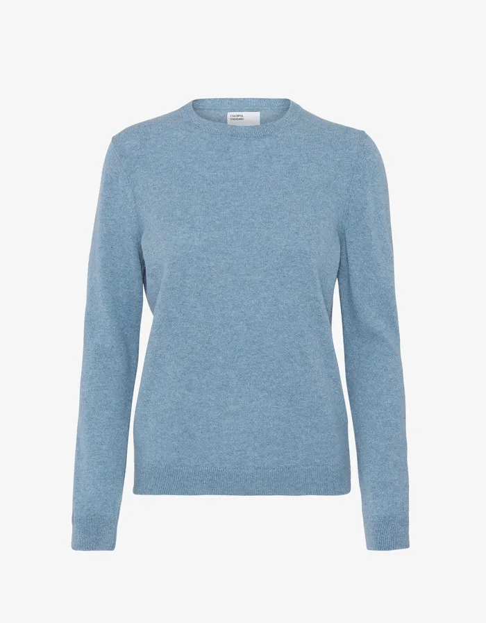 Knit Sweaters Colorfulstandard Women Women Light Merino Wool Crew 8211 Stone Blue