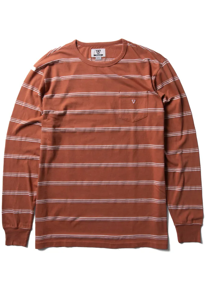 Knit Tees Men Kaulike Ls Pkt Tee Terracotta Vissla