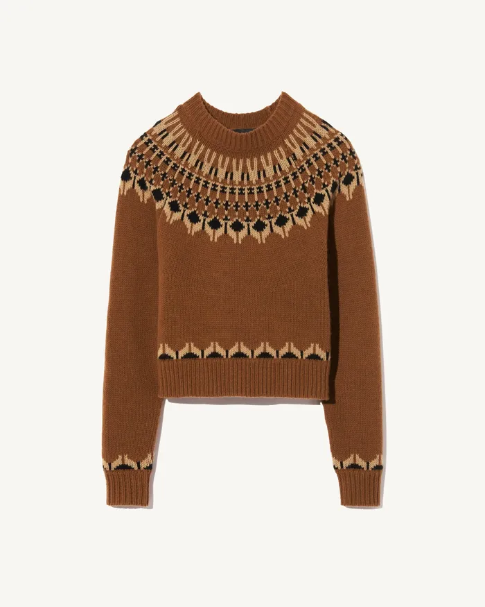 Knits and Sweaters FERN SWEATER Caramel Fairisle Nili Lotan Women