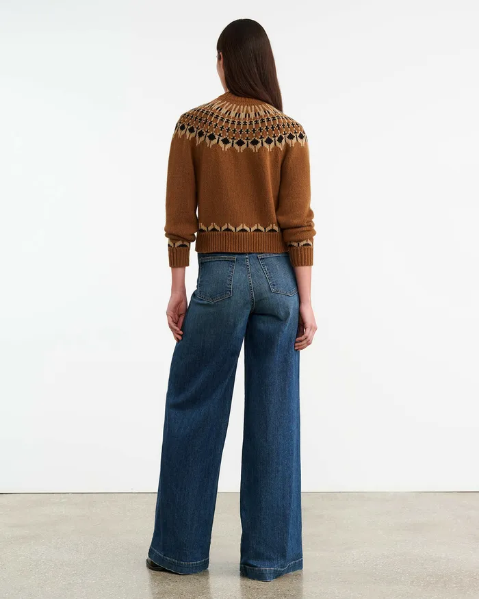 Knits and Sweaters FERN SWEATER Caramel Fairisle Nili Lotan Women