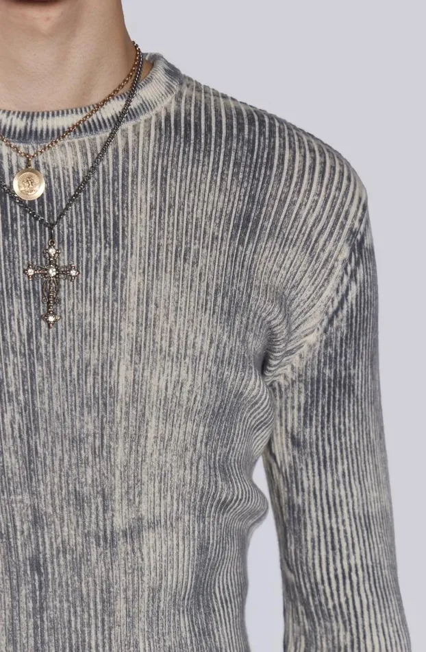 Knitwear Men Jaded London Dirty White Scrape Knit