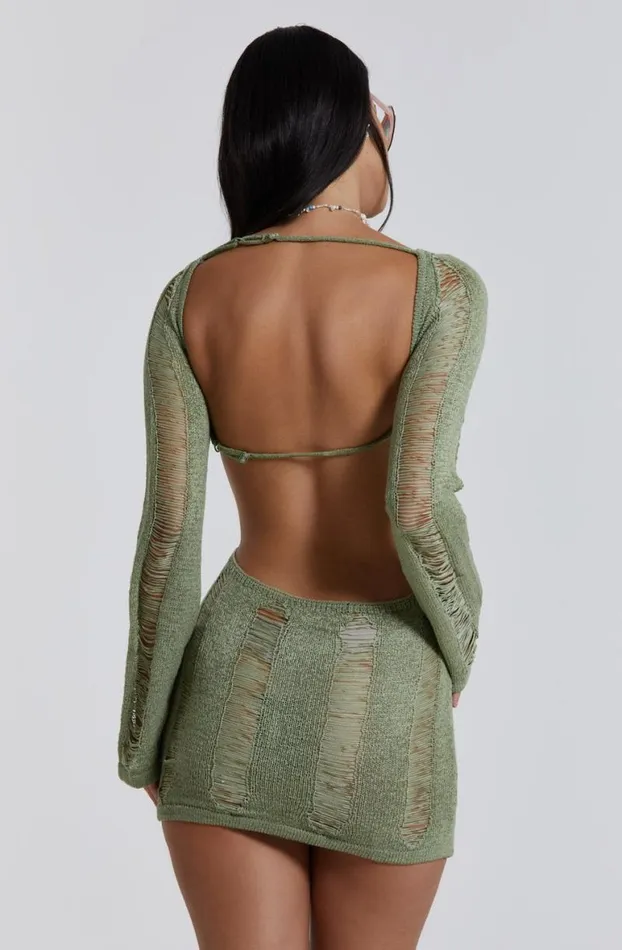 Knitwear Women Jaded London Khaki Umbra Mini Dress