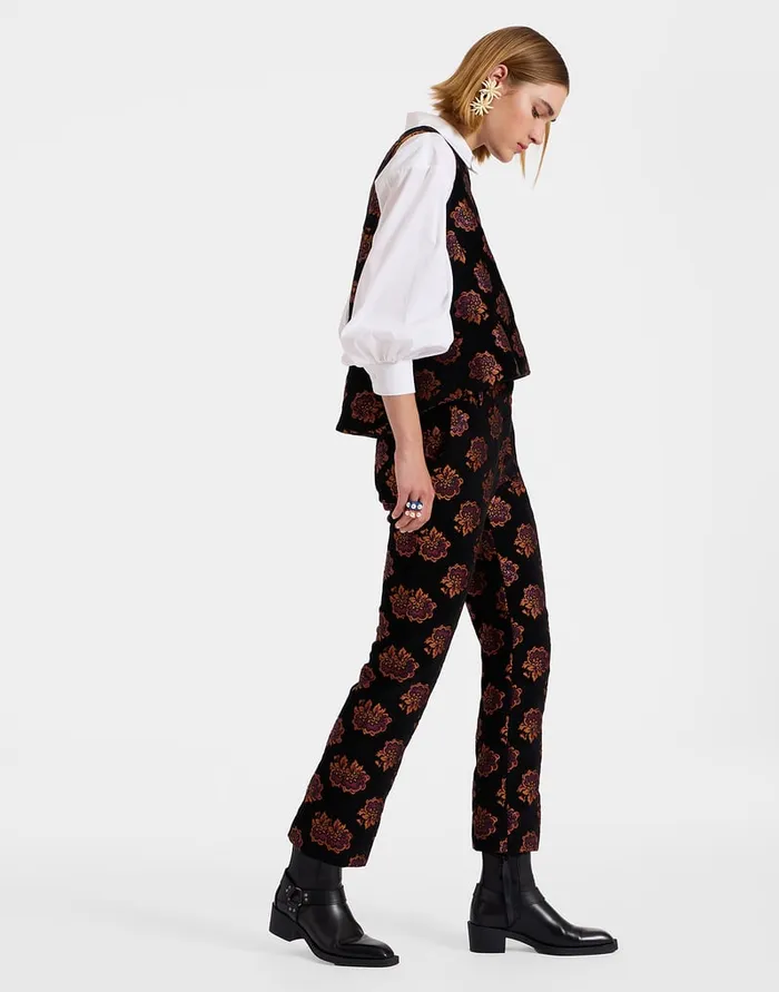 La Doublej 247 Pants Rosette Black In Jacquard Women Shorts and Pants