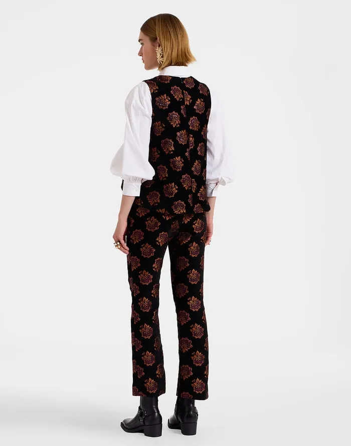 La Doublej 247 Pants Rosette Black In Jacquard Women Shorts and Pants
