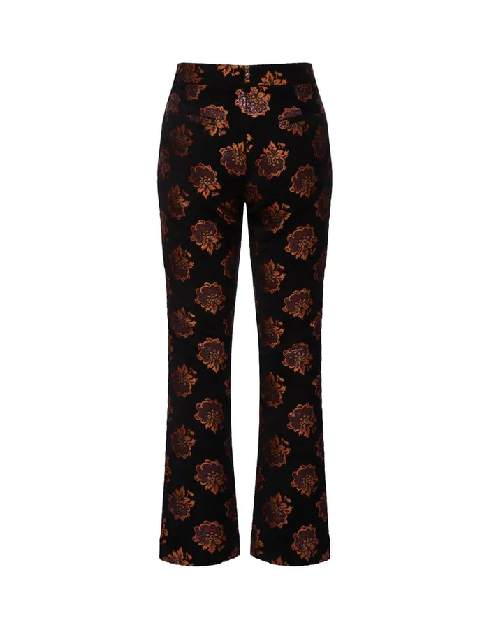 La Doublej 247 Pants Rosette Black In Jacquard Women Shorts and Pants