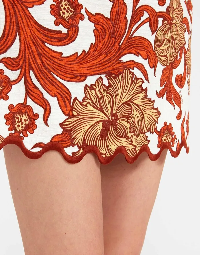 La Doublej Baia Mini Skirt Reef White In Shot Cotton Women Skirts
