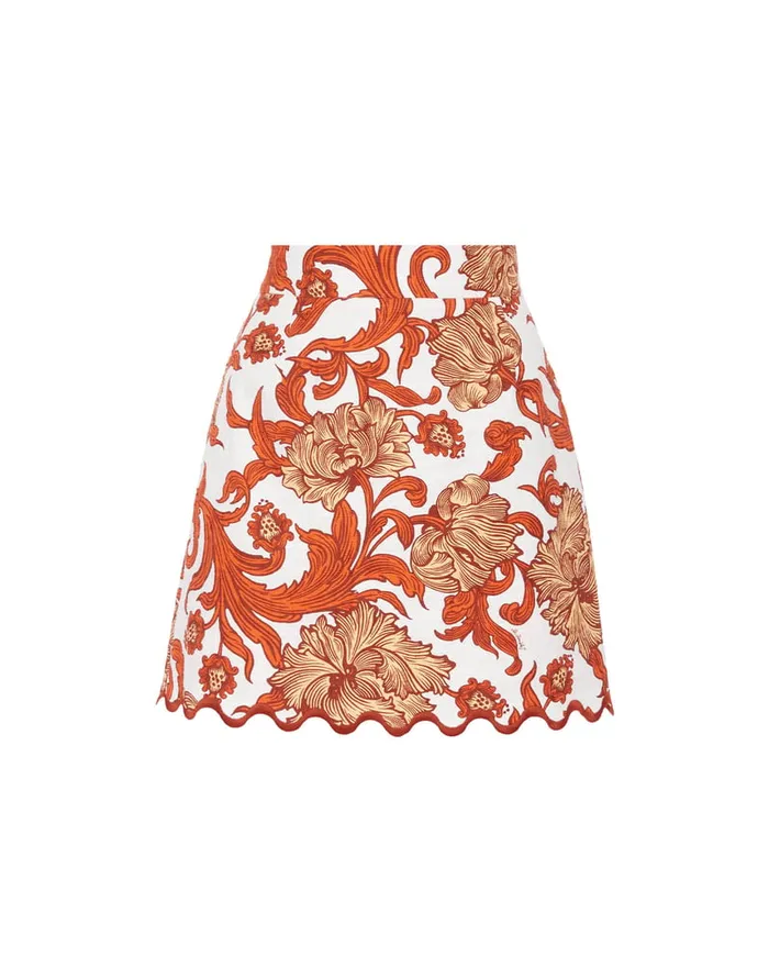 La Doublej Baia Mini Skirt Reef White In Shot Cotton Women Skirts