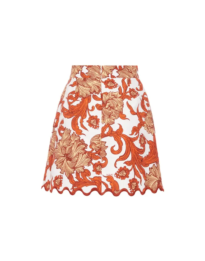 La Doublej Baia Mini Skirt Reef White In Shot Cotton Women Skirts